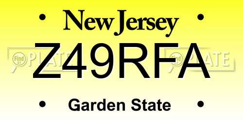 Z49RFA New Jersey License Plate