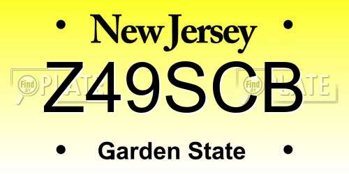 Z49SCB New Jersey License Plate