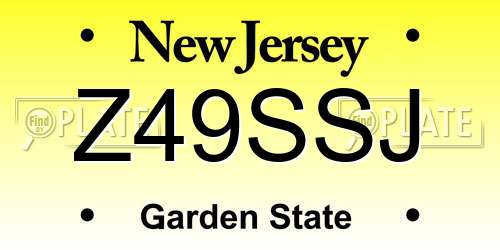 Z49SSJ New Jersey License Plate