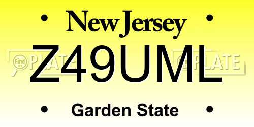 Z49UML New Jersey License Plate