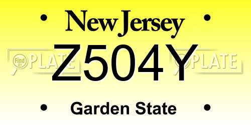 Z504Y New Jersey License Plate