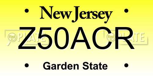 Z50ACR New Jersey License Plate