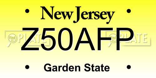 Z50AFP New Jersey License Plate