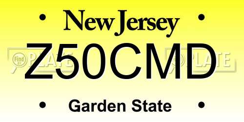 Z50CMD New Jersey License Plate