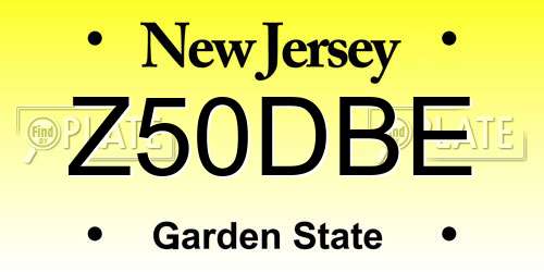 Z50DBE New Jersey License Plate