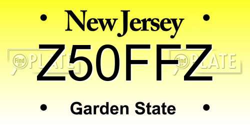 Z50FFZ New Jersey License Plate