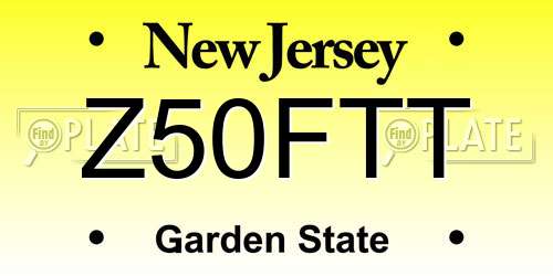 Z50FTT New Jersey License Plate
