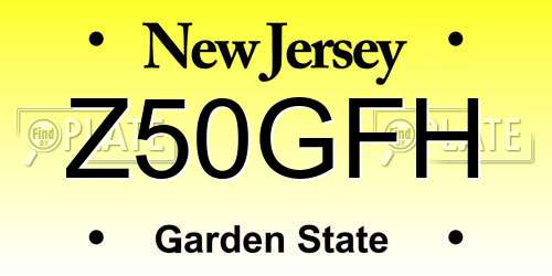 Z50GFH New Jersey License Plate