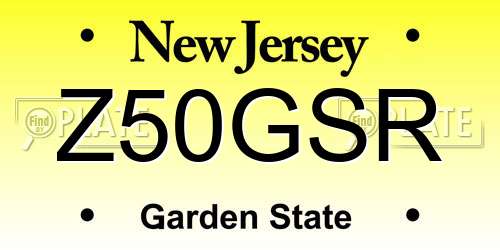 Z50GSR New Jersey License Plate