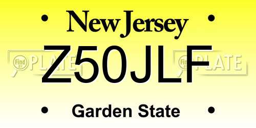 Z50JLF New Jersey License Plate