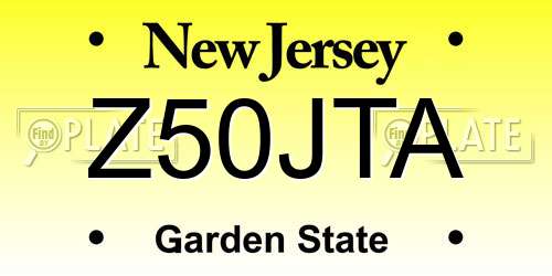 Z50JTA New Jersey License Plate