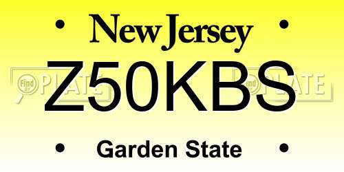 Z50KBS New Jersey License Plate