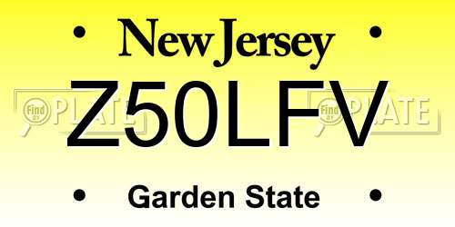 Z50LFV New Jersey License Plate
