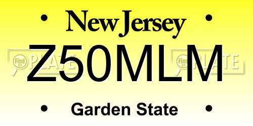 Z50MLM New Jersey License Plate