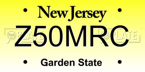 Z50MRC New Jersey License Plate