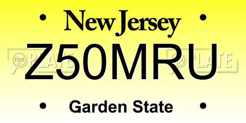 Z50MRU New Jersey License Plate