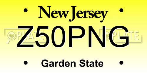 Z50PNG New Jersey License Plate