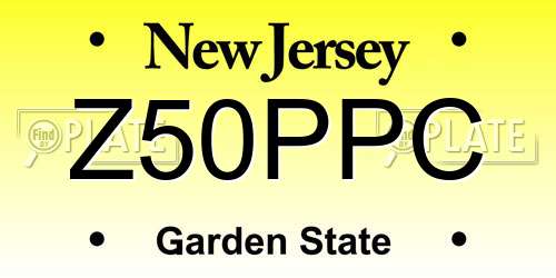 Z50PPC New Jersey License Plate