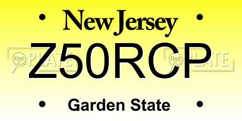 Z50RCP New Jersey License Plate