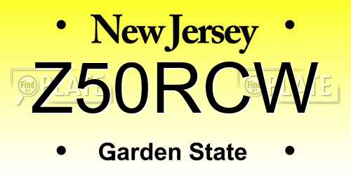 Z50RCW New Jersey License Plate