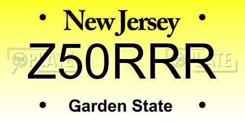 Z50RRR New Jersey License Plate