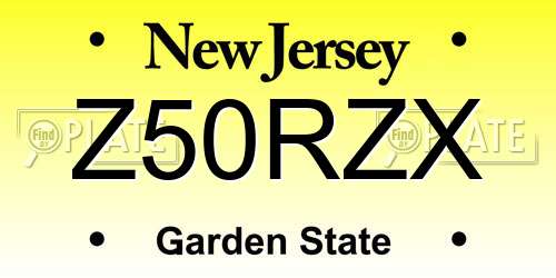 Z50RZX New Jersey License Plate