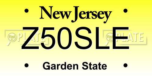 Z50SLE New Jersey License Plate