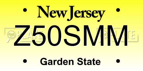 Z50SMM New Jersey License Plate