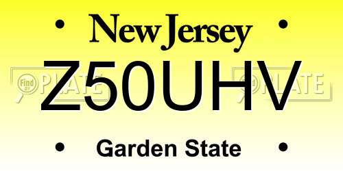 Z50UHV New Jersey License Plate