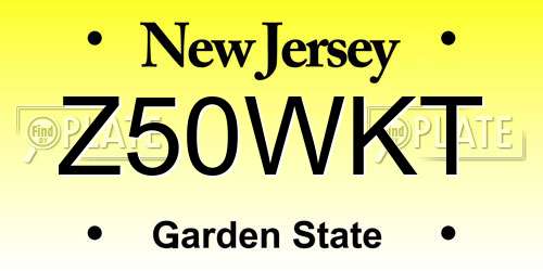 Z50WKT New Jersey License Plate
