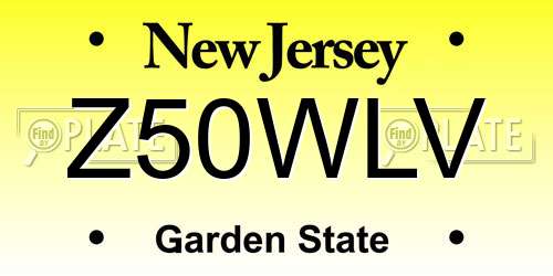 Z50WLV New Jersey License Plate