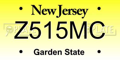 Z515MC New Jersey License Plate