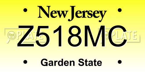 Z518MC New Jersey License Plate