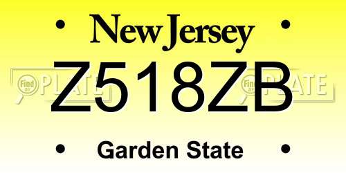 Z518ZB New Jersey License Plate