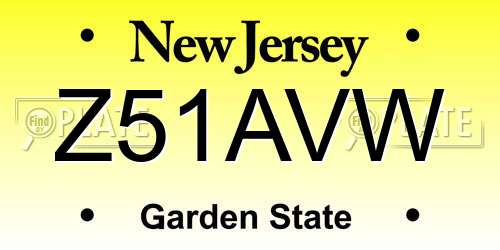 Z51AVW New Jersey License Plate