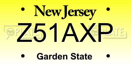 Z51AXP New Jersey License Plate