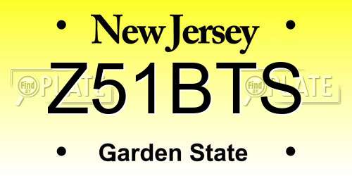Z51BTS New Jersey License Plate