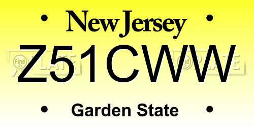 Z51CWW New Jersey License Plate