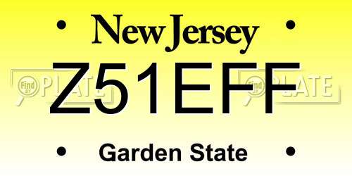 Z51EFF New Jersey License Plate
