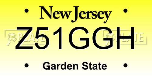 Z51GGH New Jersey License Plate