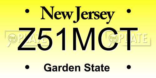 Z51MCT New Jersey License Plate