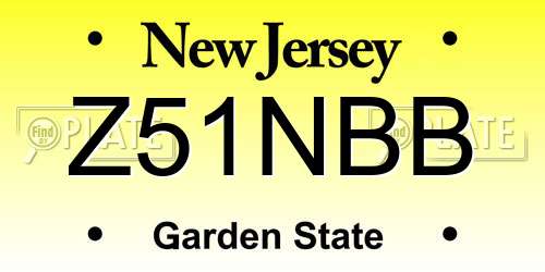 Z51NBB New Jersey License Plate
