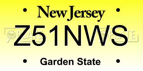 Z51NWS New Jersey License Plate
