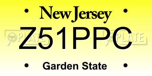 Z51PPC New Jersey License Plate