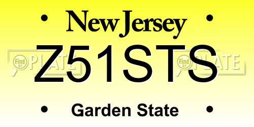 Z51STS New Jersey License Plate