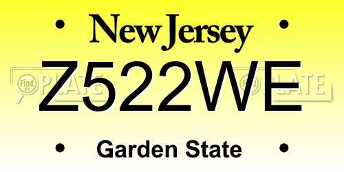 Z522WE New Jersey License Plate