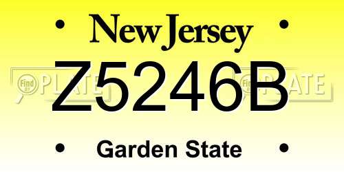 Z5246B New Jersey License Plate