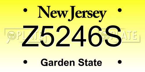 Z5246S New Jersey License Plate