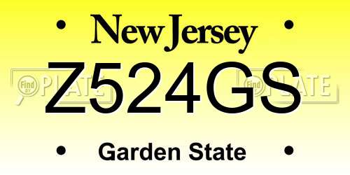 Z524GS New Jersey License Plate