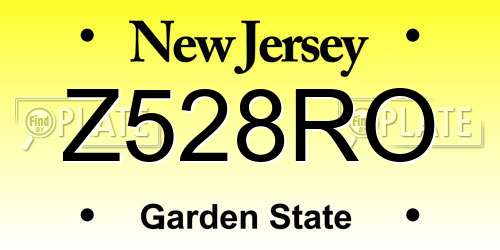 Z528RO New Jersey License Plate